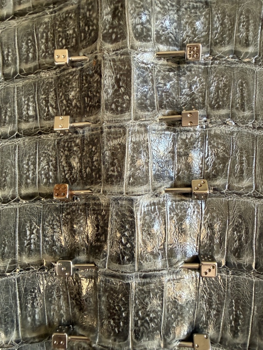 Exotic Real Grey Crocodile Front Bib - Picture 9 of 16